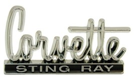 1966-1967 Glove Box Door Emblem Length 2-1/2 Inches, Height 1-3/8 Inches - $59.35