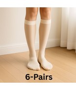 Women’s Trouser Dress Socks 6-Pack – Off-White, Knee High, Size 9–11 - $456.48 MXN