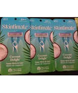 3 pks Skintimate Coconut Delight Scented 4 Blade Disposable Razor 4 Ct(B... - £14.97 GBP