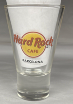 Hard Rock Cafe Barcelona Flared Tall Shot Glass 4.25&quot; Tall 6oz Dessert Glass - £7.52 GBP