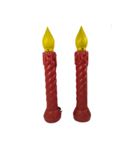 Vtg Pair 70s Christmas Candlestick Lighted Blow Molds USA Outdoor Molds Lights - $237.55