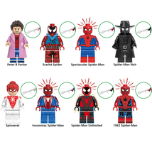 8pcs Spider-Man peripherals Peter Parker, Spider-Man building blocks toys - £16.52 GBP
