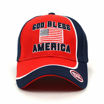 Parquet Men&#39;s Baseball Cap God Bless America Patriotic US Flag Hat Embroidered - £10.00 GBP