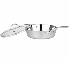 5.25 Viking Saute Pan With Lid 5.25 Qt 3-Ply 18/8 Stainless Steel Mirror... - £72.97 GBP