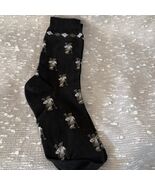 Polo Style Golfing Bear Argyle Socks Men&#39;s Novelty Crew Socks Black - $22.34 CAD