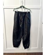 Stella McCartney Black Kira faux leather Vegan Joggers Track Sweatpants ... - $288.33 CAD