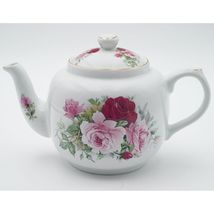Vintage Royal Caldone Teapot with Lid, Gold Trim, Roses Pattern, Made in... - £26.16 GBP