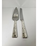 Cake Set 2 PC Nicole Miller Home Silver Shimmer Knife Server - $10.98