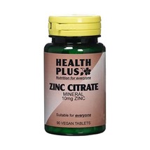 Health Plus Zinc Citrate 10mg Mineral Supplement - 2 X Packs Of 90 Table... - $399.82 MXN