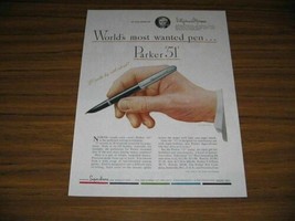 1948 Print Ad Parker 51 Fountain Pens World&#39;s Most Wanted - $10.45