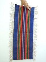 Table Runner / Wall Hanging Hand Woven Wool Boho Art from Prague Vtg 70s - £53.15 GBP