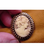 CS27-13 Lady w/ hair HAIRCOMB mauve pink white CAMEO Pin Pendant jewelry... - $30.99