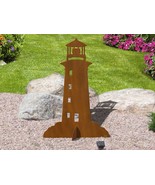 42in Tall Lighthouse Coastal Decor Sturdy Rust Metal Yard Art Lawn Sculp... - $367.91 CAD