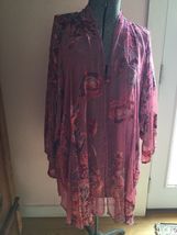 DeLuxe Vintage Velvet&amp;Silk Mucha Pink Boho Kimono Jacket - £183.27 GBP