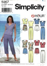 Misses KNIT CROPPED PANTS or SHORTS &amp; TOPS 2002 Simplicity Pattern 5967 - £9.55 GBP