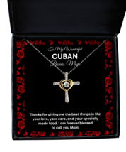 Cuban Bonus Mom Necklace Gifts - To My Wonderful Bonus Mom - Cross Pendant  - £39.80 GBP