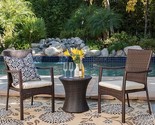 Christopher Knight Home Corsica Outdoor Wicker Chat Set, 3-Pcs Set, Brow... - $269.99