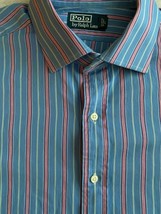 Polo by Ralph Lauren Mens Shirt 17 1/2 33 Pink/Blue/White Striped - £13.46 GBP