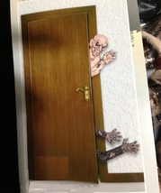 Creepy Life Size Dimensional ZOMBIE ATTACK Halloween Wall Door Prop Deco... - £31.27 GBP