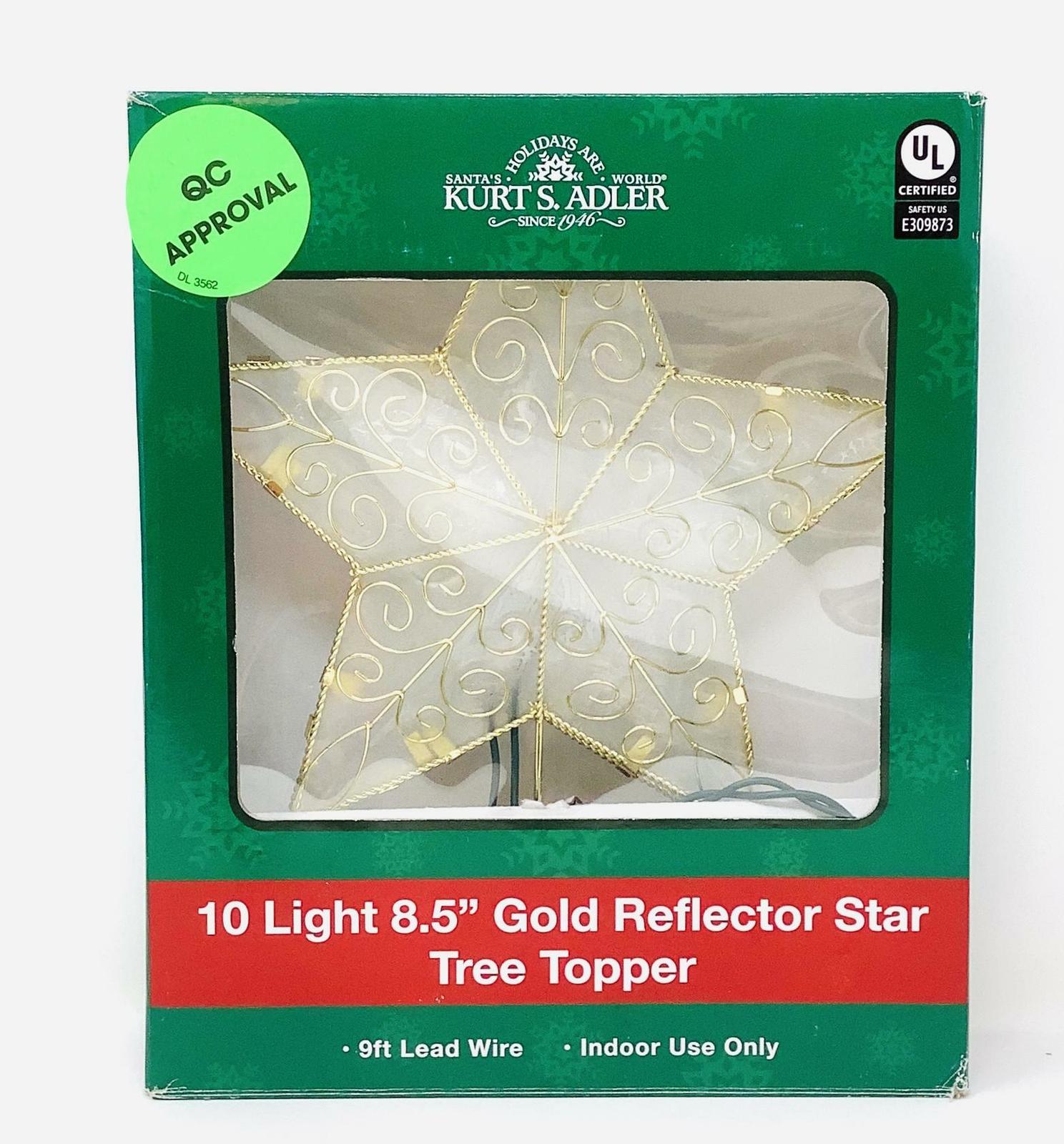 Primary image for Kurt Adler 10 Light 8.5-Inch Gold Reflector Star Christmas Treetop