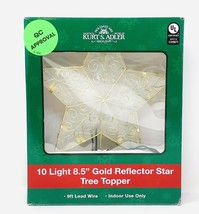 Kurt Adler 10 Light 8.5-Inch Gold Reflector Star Christmas Treetop - £19.35 GBP