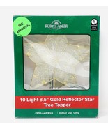 Kurt Adler 10 Light 8.5-Inch Gold Reflector Star Christmas Treetop - £19.19 GBP