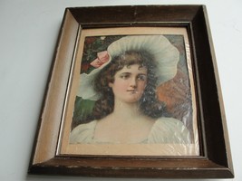 Beautiful Young Girl- Vintage Early 1900’s – Original Hand-Colored Art Print Lit - £14.22 GBP