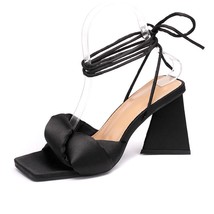 Sandals Women Summer Fashion Open Toe High Heel Party Shoes Solid Turned-Over Ee - £41.43 GBP