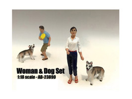 Woman and Dog 2 Piece Figure Set For 1:18 Scale Models by American Diorama - £19.72 GBP
