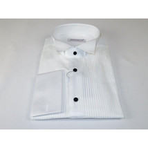 Mens 100% Italian Cotton Tux Formal Shirt SORRENTO Turkey 4846 White Wing tip image 4