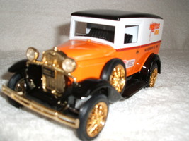 Ford Model A Delivery Van with Hooter&#39;s 500 on a 1:25 Die cast bank - $29.95