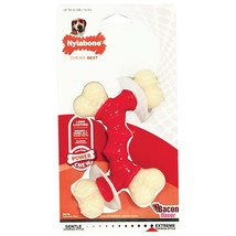 Nylabone Power Chew Double Bone Bacon Dog Chew Toy Peanut Butter 1ea/Medium/Wolf - £14.20 GBP