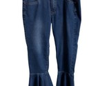 V Christina Jeans Womens Size 6 Blue Flounce Frayed Hem Denim Festival P... - $13.75