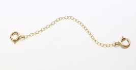 1 mm Thin SOLID 14K GOLD Extender /Safety Chain Necklace Bracelet  sprin... - £17.08 GBP