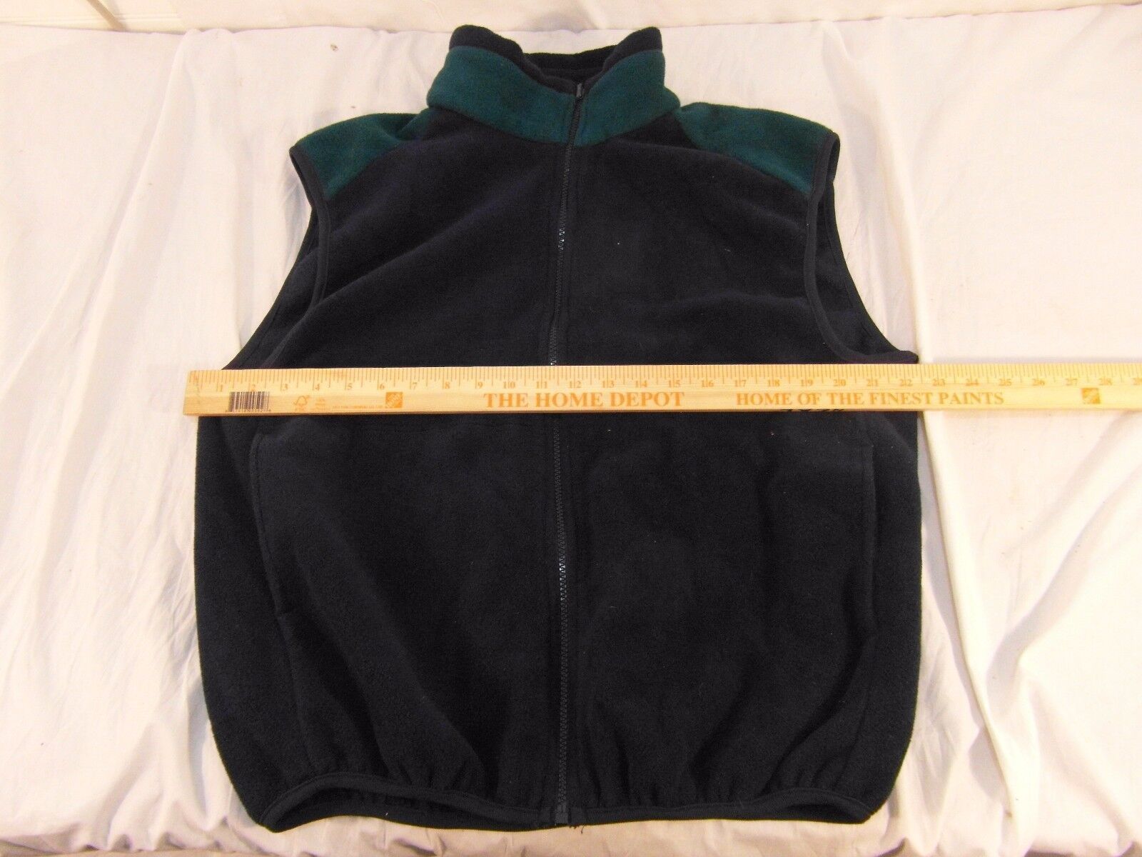 Adult Men&#39;s Vintage Sierra Sport Fleece Vest Full Zipper Dark Blue Teal ... - $16.01