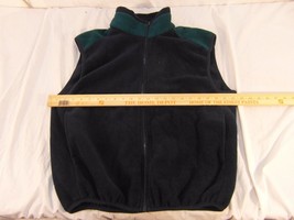 Adult Men&#39;s Vintage Sierra Sport Fleece Vest Full Zipper Dark Blue Teal 32822 - £13.47 GBP