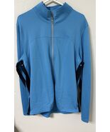 Alo Coolfit Jacket Mens Medium Blue Full Zip Mock Neck Athletic Gym Yoga... - $30.00