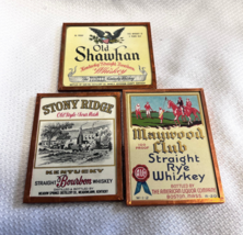 3 Original Antique Bourban Rye Whiskey Liquor Advertising  Framed Label ... - $29.95