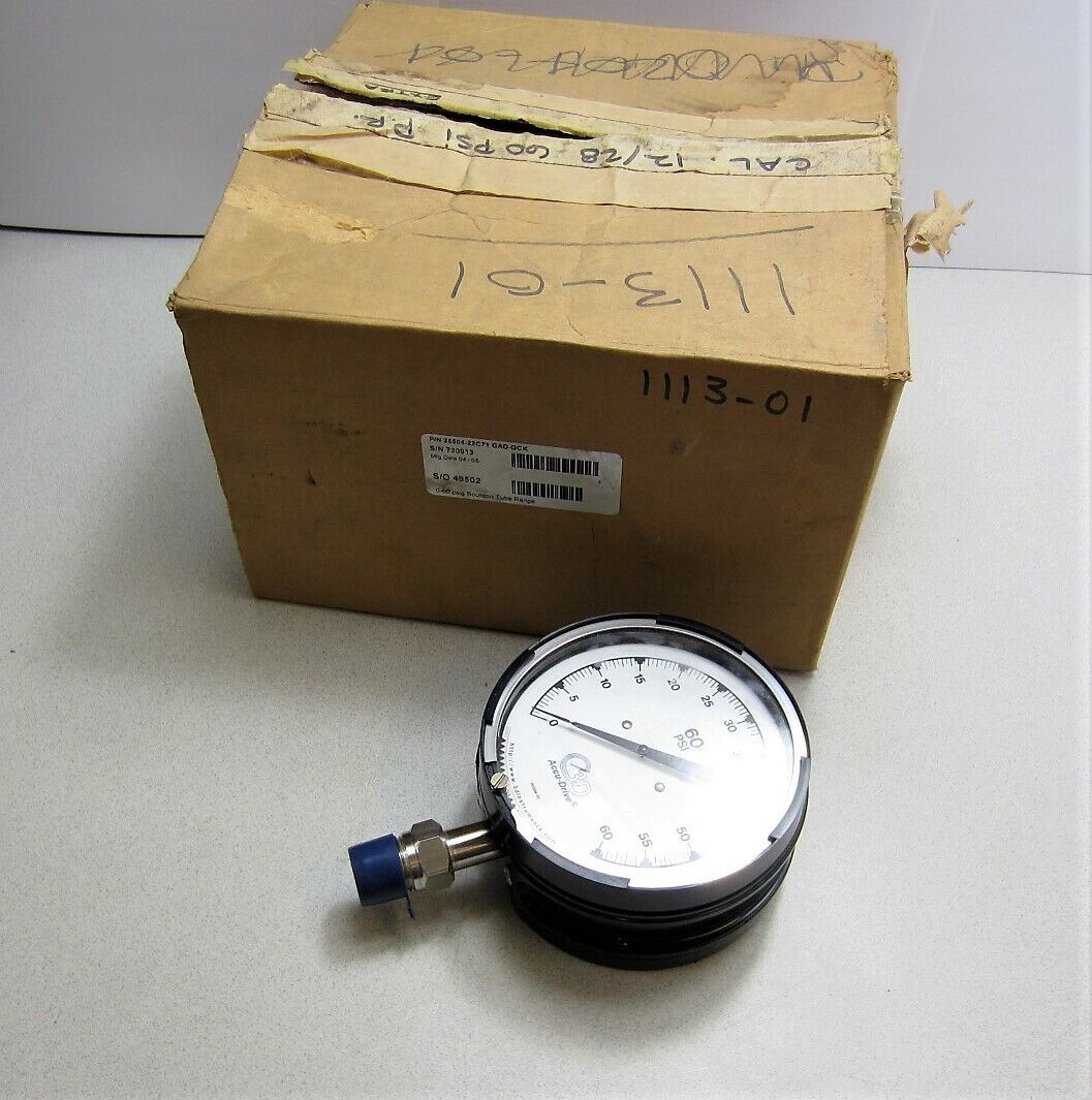 3D Accu-Drive 0-60 PSI Pressure Gauge 25504-22C71 GAD-GCK 4&quot; Face New - $78.55
