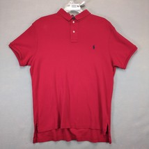 Vtg Polo by Ralph Lauren Men&#39;s L Custom Fit Red Shirt Navy Pony Logo Y2K... - $20.00