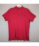 Vtg Polo by Ralph Lauren Men&#39;s L Custom Fit Red Shirt Navy Pony Logo Y2K... - $20.00