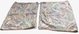 Ralph Lauren Pillow Shams Paisley Floral Queen 34&quot; x 22 &quot; Set of 2 Red Blue - £24.00 GBP