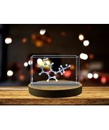 LED Base included | Mood Regulator: 3D Engraved Crystal Serotonin Molecule - $35.46 CAD+