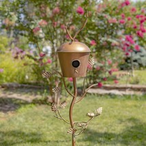 Zaer Ltd. Large Copper Colored Birdhouse Garden Stakes (Cylindrical Shape) - £69.97 GBP