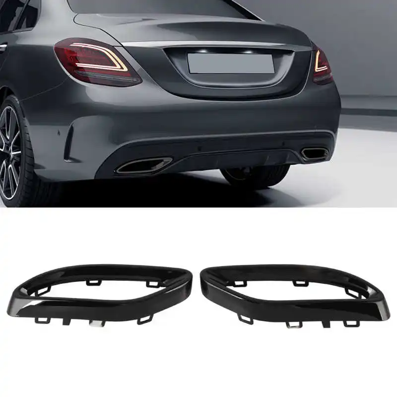 Gloss Black Exhaust Tip Cover Trims Replacement for Mercedes?Benz A B C E GLC - £26.04 GBP