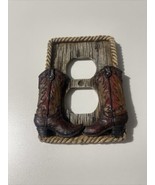 Western Brown Boots Rope Wall Plate Covers Single Double Toggle Switch O... - $5.23