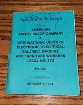 1991 Agreement Booklet American Safety Razor International Electric Radi... - $12.99