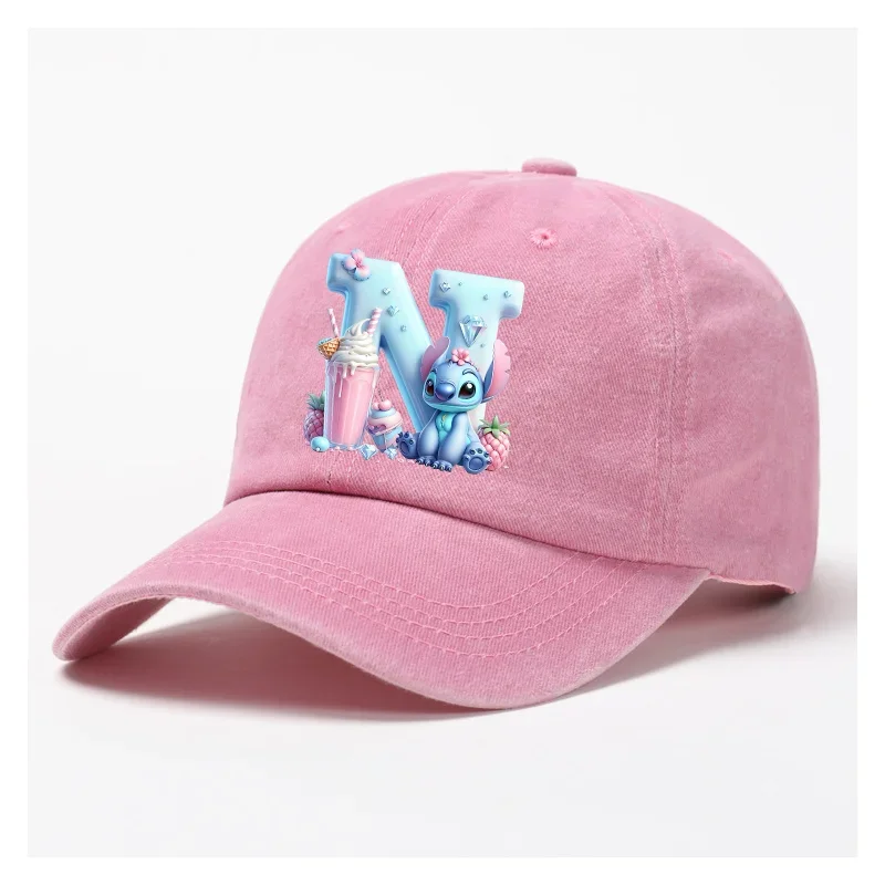 Lilo Stitch Anime Letter A-Z Baseball Cap Women Adult Summer -Adult SDZ2956 - $6.50