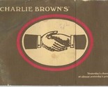 Charlie Brown&#39;s Menu New York New Jersey 1970&#39;s DAMAGED  - £26.33 GBP