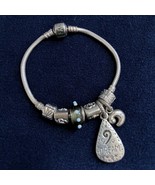 Vintage Pandora Moments Barrel Clasp Snake Chain Bracelet with 7 Charms ... - $125.95 CAD